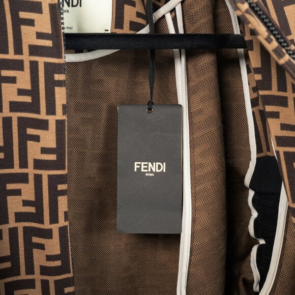 Fendi SS/19 "Mud & Dark Brown" FF-Motif Jersey Oversized Bomber Jacket - Picture 11 of 16